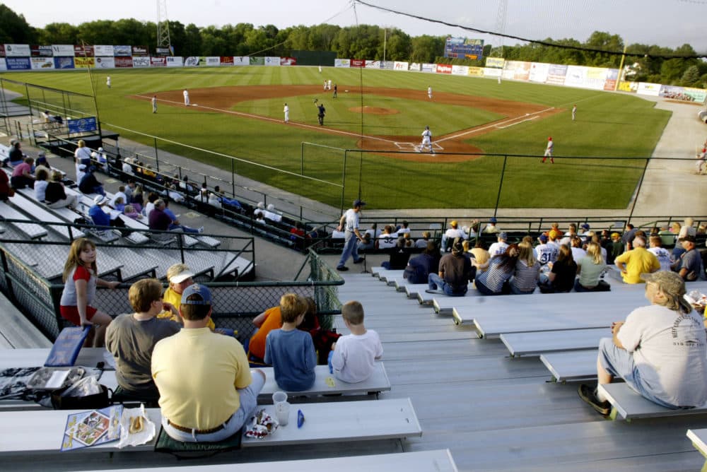 The scene at a 2004 Burlington Bees game in Burlington, Iowa. (John Lovretta/AP)