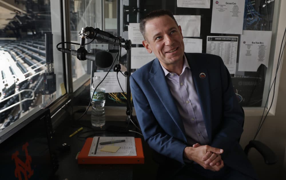 Colin Cosell in the Citi Field booth. (Julie Jacobson/AP)
