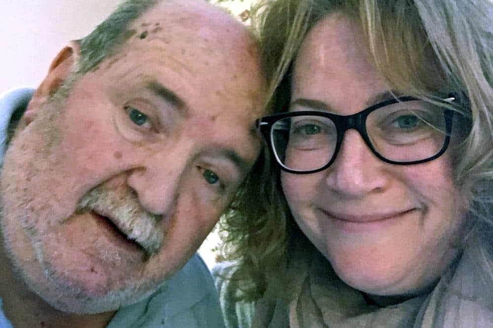 This undated selfie photo provided by Susan Kenney shows Kenney with her late father Charles Lowell. (Susan Kenney via AP)