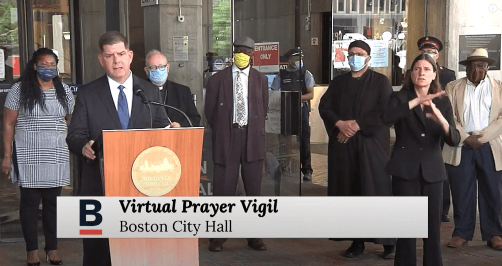 Boston Mayor Marty Walsh and city religious leaders came together Saturday and held a virtual prayer vigil in response to violence and racism in the US.