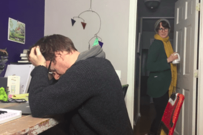 John J. King and Ramona Rose King in "Home Office." (Courtesy)