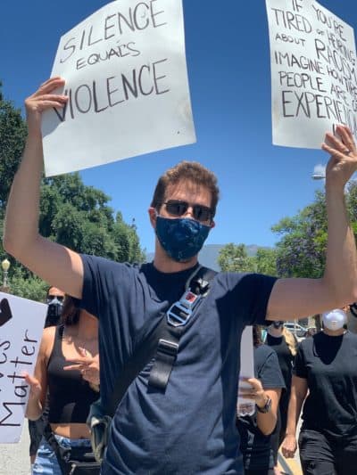 "I see how people are angry and it’s hard not to join in and get angry as well," says Pasadena resident Ralph Tiede. (Tonya Mosley, Here & Now)