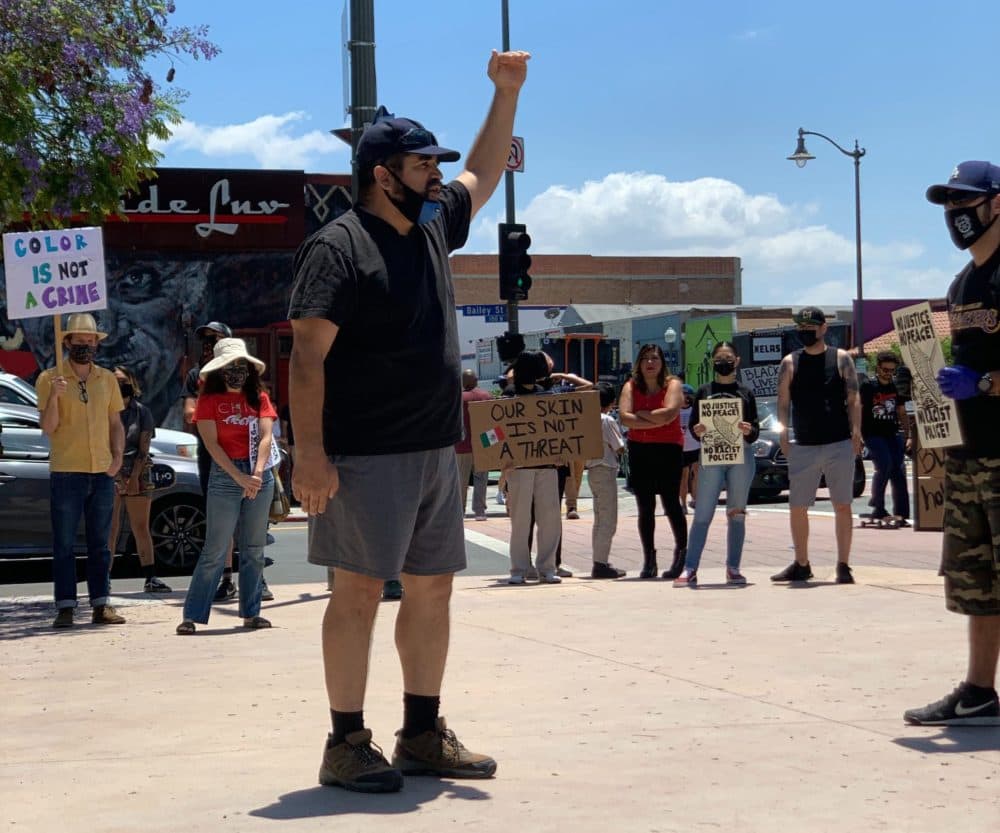 Marcos Alvarez grew up in Boyle Heights, a historic Latino neighborhood in East LA that is in the midst of gentrification. (Cristina Kim, Here & Now)