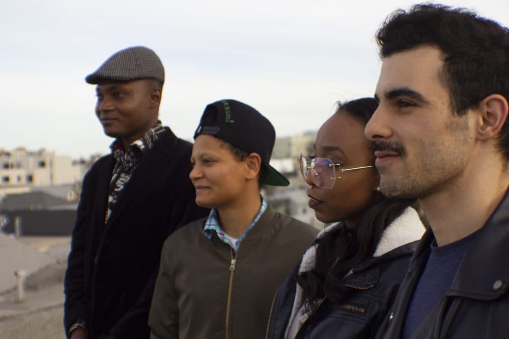 Left to right, Junior Mayema, Mari N'Timansieme, Cheyenne Adriano and Subhi Nahas are featured in the documentary "Unsettled." (Courtesy Open Door Productions)