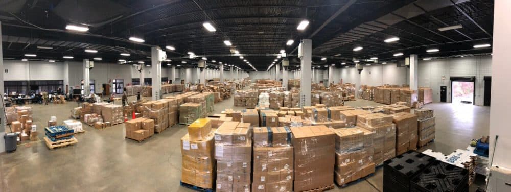 The Massachusetts Emergency Management Agency posted this photo on Twitter on April 24, saying it had supplied over 5.6 million pieces of personal protective equipment to hospitals, first responders, nursing homes, and others.