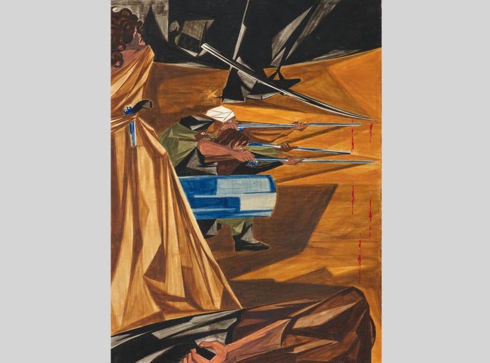 Panel 12, 1955, from Jacob Lawrence's "Struggle: From the History of the American People," 1954–56. (Courtesy Bob Packert/PEM)