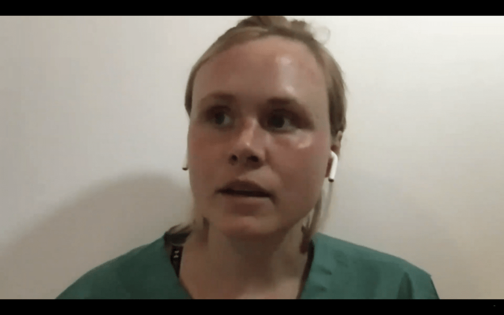 Alison Pill in "The Line." (Courtesy Public Theater)