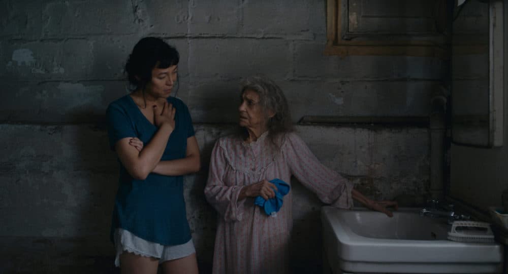 Isabel Sandoval as Olivia and Lynn Cohen as Olga in “Lingua Franca.” (Courtesy ARRAY)