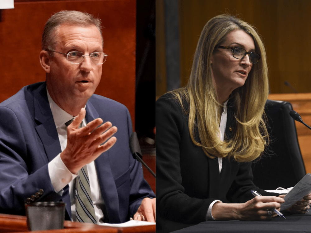 Georgia Sen. Kelly Loeffler and Rep. Doug Collins. (Toni L. Sandys-Pool/Getty Images and Greg Nash/POOL/AFP via Getty Images)