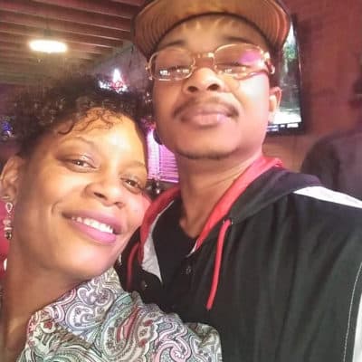 In this September 2019 selfie photo taken in Evanston, Ill., Adria-Joi Watkins poses with her second cousin Jacob Blake. He is recovering from being shot multiple times by Kenosha police on Aug. 23. (Courtesy Adria-Joi Watkins via AP)