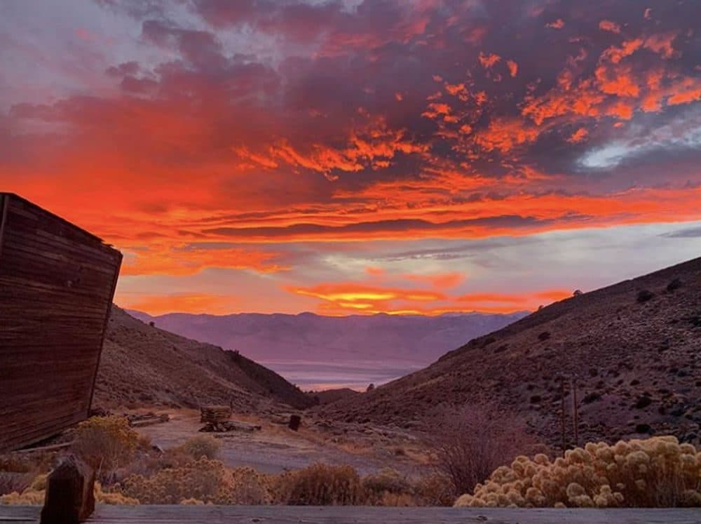 The sun sets over Cerro Gordo, CA. (Courtesy Brent Underwood)