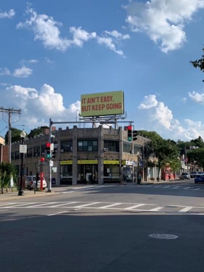 One of the billboards from Gabriel Sosa's series "No es fácil/It ain’t easy." (Courtesy of the artist)