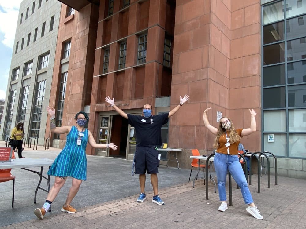 Ashley Kazyaka, Jamal Jones and Megan "MJ" Peterson of the library's Community Technology Center. (Courtesy)