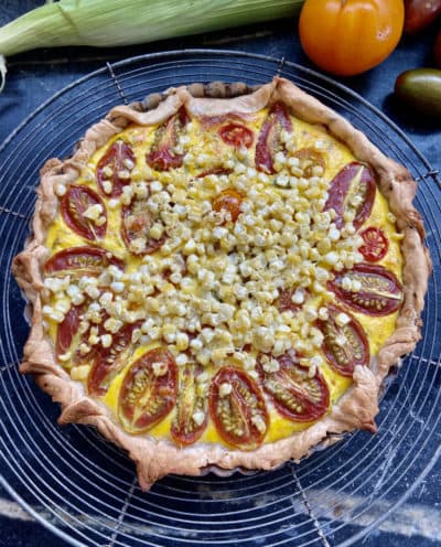 Corn, Tomato and Basil Tart (Kathy Gunst/Here & Now)