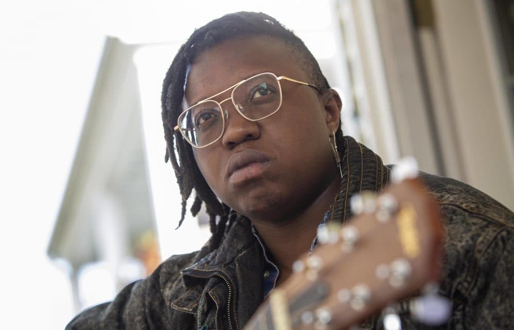 "It is bittersweet to grow. And I guess the record is about how it is bittersweet to grow," says Anjimile. (Robin Lubbock/WBUR)