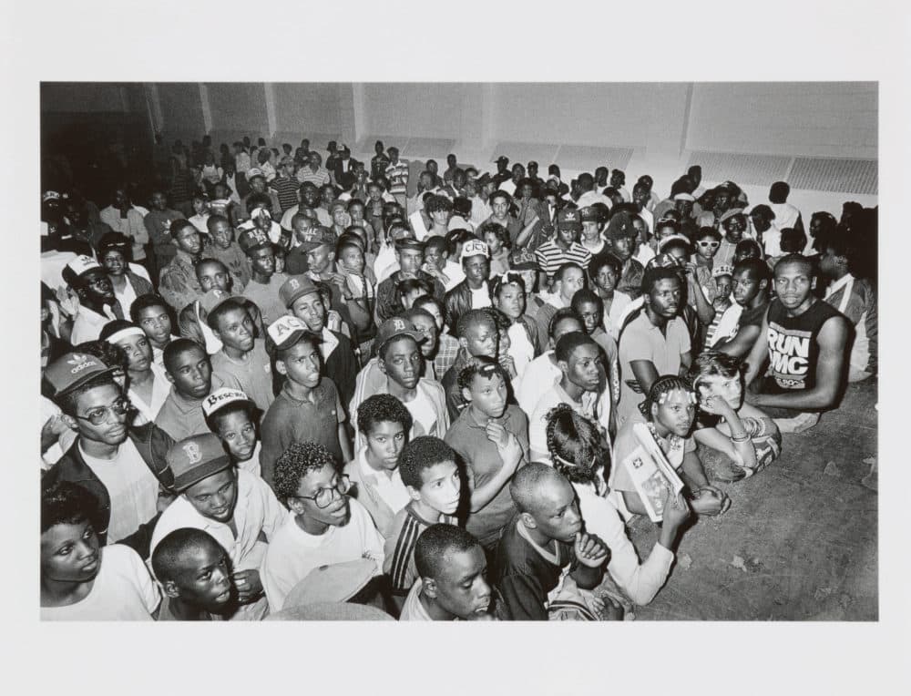 A crowd of concertgoers -- many awed -- watch Rusti "the Toejammer" Pendleton in action. (Courtesy Sotheby's)