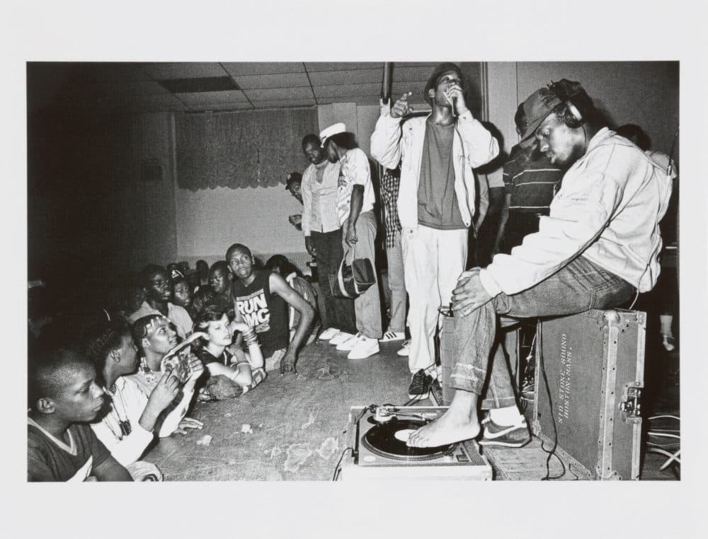 A 1985 rap concert in Jamaica Plain featuring Rusti "the Toejammer" Pendleton. (Courtesy Sotheby's)