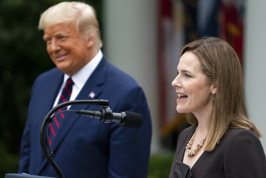 Judge Amy Coney Barrett speaks after President Donald Trump announced Barrett as his nominee to the Supreme Court, in the Rose Garden at the White House, Sept. 26, 2020, in Washington. (Alex Brandon/AP)