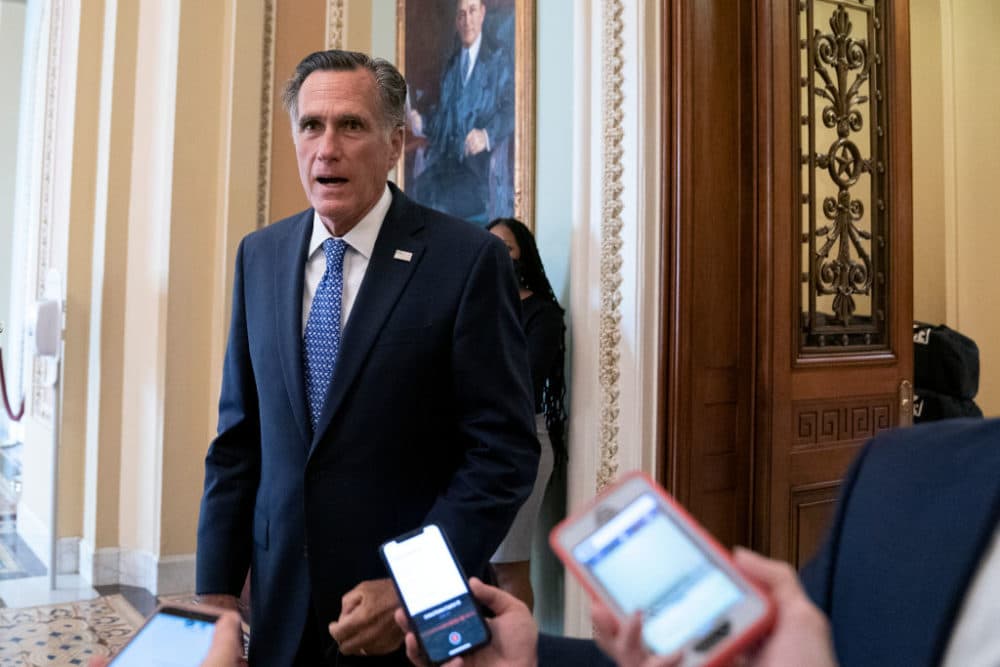 U.S. Sen. Mitt Romney (R-UT) speaks to reporters at the U.S. Capitol on Sept. 21, 2020 in Washington, D.C. Senate Majority Leader Mitch McConnell (R-KY) is planning to hold a vote to fill Justice Ruth Bader Ginsburg's Supreme Court seat, with President Trump expected to unveil his nominee as early as Friday or Saturday. (Stefani Reynolds/Getty Images)