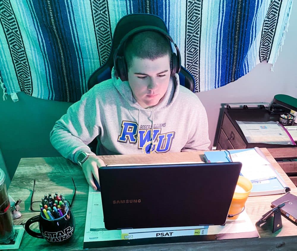 Shane Dillon attends his school in Springfield from home. (Courtesy Christine Dillon)