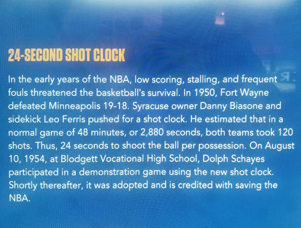 Christian snapped a photo of the only reference he found to his great-uncle in the Naismith's new virtual exhibits. (Courtesy Christian Figueroa)