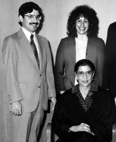 Jonathan Entin was photographed with Judge Ruth Bader Ginsburg when he was a law clerk. Pursuing ID of woman at top right. (Courtesy of Jonathan Entin)
