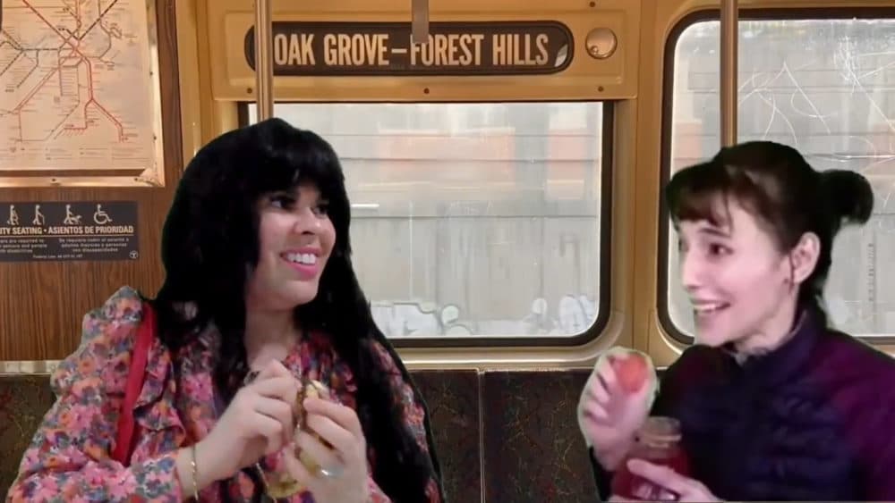 Venuz Delmar (left) and Graciela Femenia Tully (right) in "Downtown Crossing." (Courtesy)