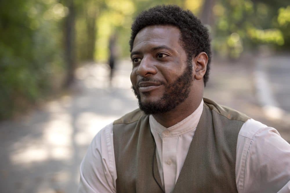 Actor Kadahj Bennett, who performs all the characters in "The Charles W. Lenox Experience." (Robin Lubbock/WBUR)