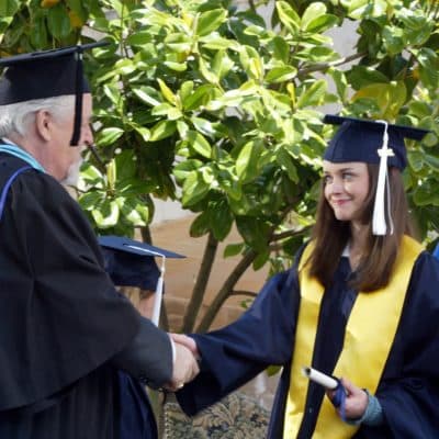 Rory graduates as valedictorian from her private school, Chilton, in season three of "Gilmore Girls." (Courtesy Gilmore Girls Facebook page)