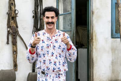 Sacha Baron Cohen in "Borat Subsequent Moviefilm." (Courtesy Amazon Studios)