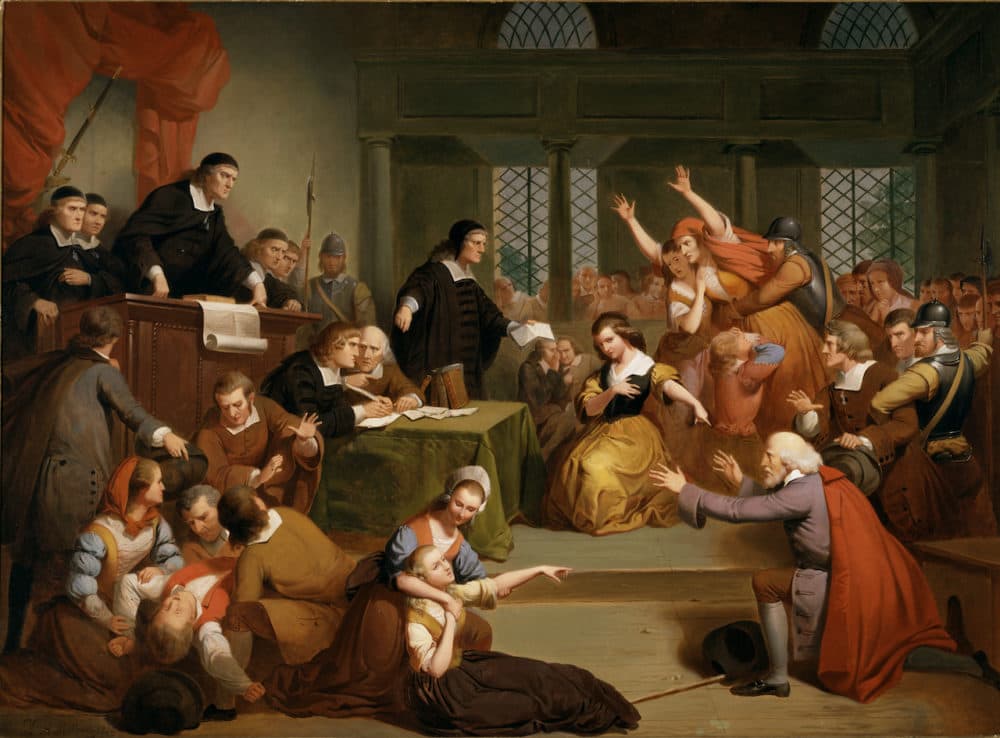 "Trial of George Jacobs, Sr. for Witchcraft" (1855) by Tompkins Harrison Matteson. (Courtesy of Peabody Essex Museum)