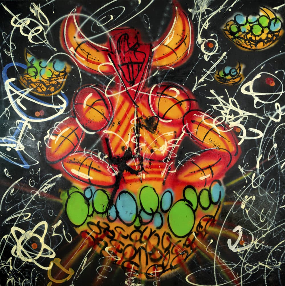 Fab 5 Freddy, "Return of God to Africa," 1984. (Courtesy William Laviano/Museum of Fine Arts, Boston)