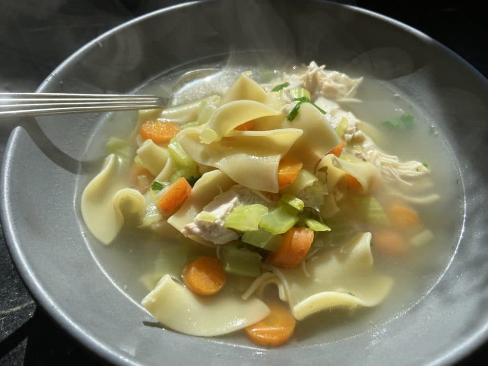 Chicken noodle soup. (Kathy Gunst)
