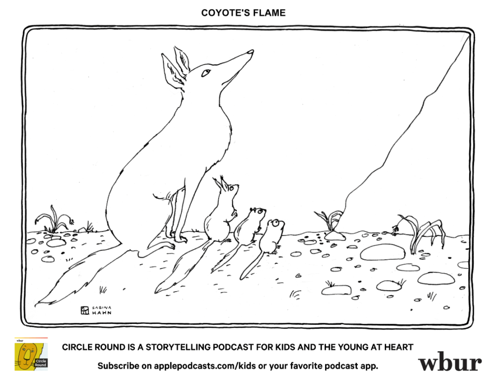 ("Coyote's Flame" by Sabina Hahn)