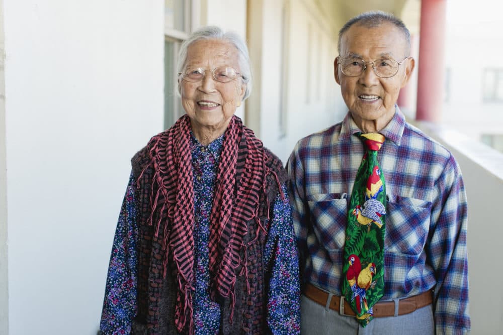 A couple featured in "Chinatown Pretty: Fashion and Wisdom from Chinatown’s Most Stylish Seniors," by Andria Lo and Valerie Luu, published by Chronicle Books 2020. (Courtesy)