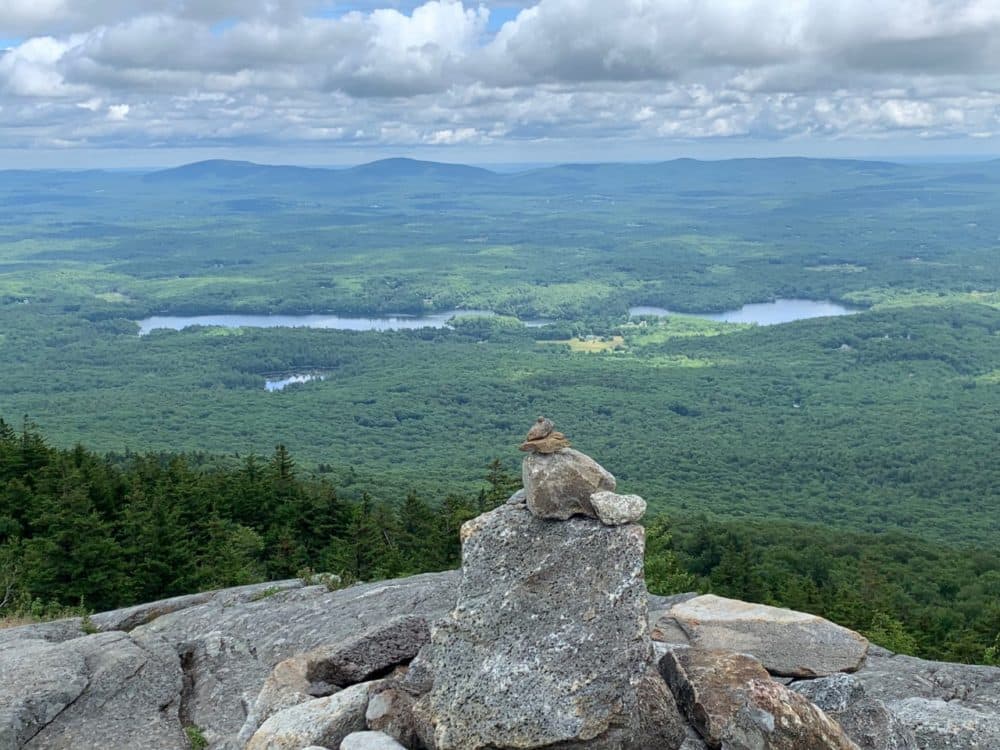 A view of Thorndike Pond, from thousands of feet up Mount Monadnock (Courtesy Andrew Krivak)