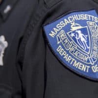 Massachusetts Department of Correction badge. (Robin Lubbock/WBUR)
