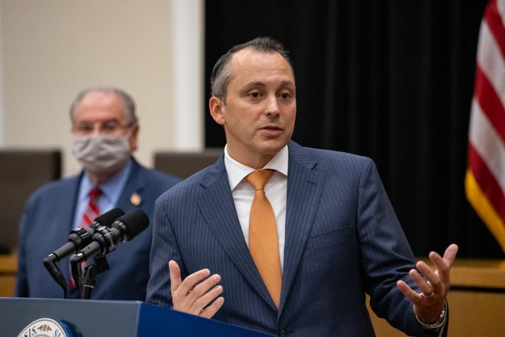 House Ways and Means Chairman Aaron Michlewitz adopted many of the same one-time revenue sources that Gov. Charlie Baker relied on in his revised budget submission. (Sam Doran/SHNS)
