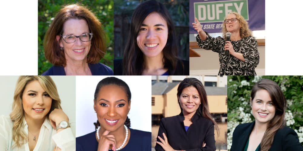 From left, top: Sally Kerans of Danvers, Erika Uyterhoeven of Somerville, Patricia Duffy of Holyoke. Bottom: Jessica Giannino of Revere, Brandy Fluker Oakley of Boston, Vanna Howard of Lowell, Meg Kilcoyne of Northborough. (Courtesy)
