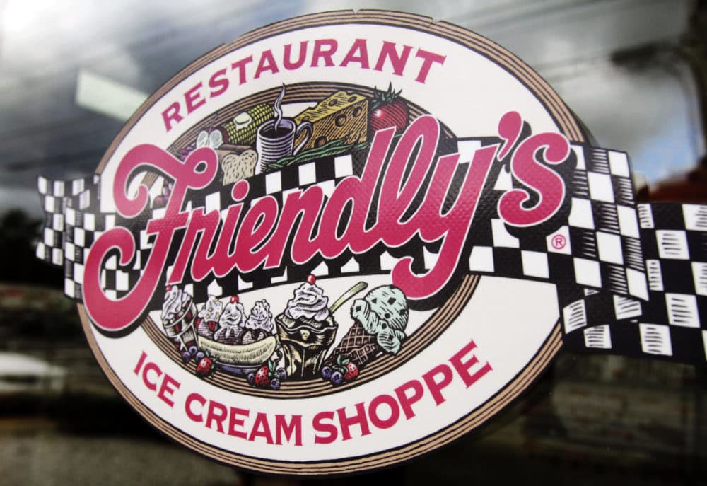 This Oct. 5, 2011 file photo shows a sign displayed on the door at Friendly's restaurant in Brunswick, Maine. Friendly's Restaurant, an East Coast restaurant chain known for its sundaes, is filing for bankruptcy protection. (Pat Wellenbach/AP File)