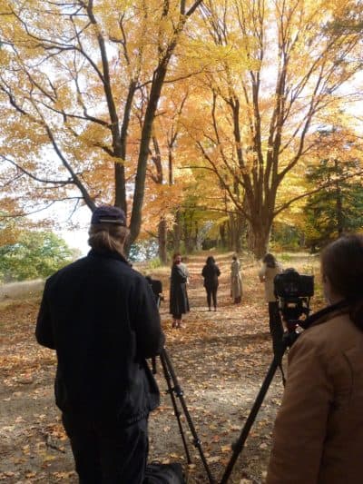 Behind the scenes of the filming for "Dido and Aeneas." (Courtesy Boston Camerata)