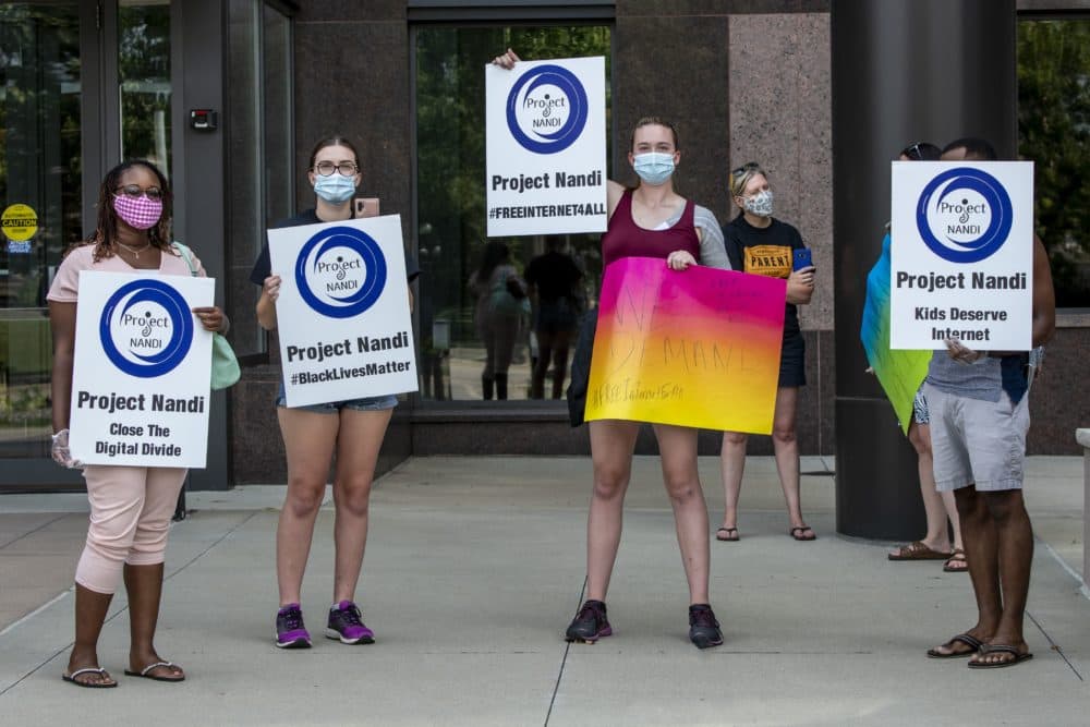 Education activists stage a National Day of Action demanding that every student have access to broadband internet and free internet, St. Paul, Minnesota. (Michael Siluk/Education Images/Universal Images Group via Getty Images)