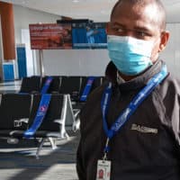 During a busy week for travel and a worsening coronavirus outbreak, Mario Seide of Everett says, "I have no choice but to work." [Courtesy Mario Seide]
