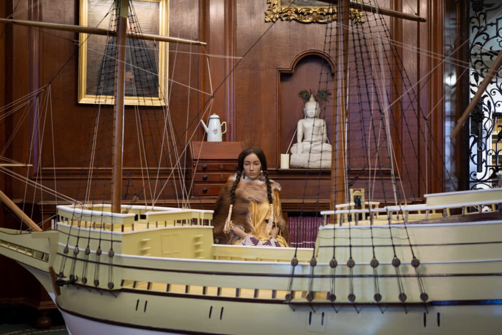 A view of a previous portable exhibit at the New England Historic Genealogical Society. (Courtesy SmokeSygnals)