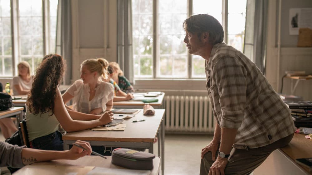 Mads Mikkelsen (right) in "Another Round." (Courtesy Samuel Goldwyn Films)