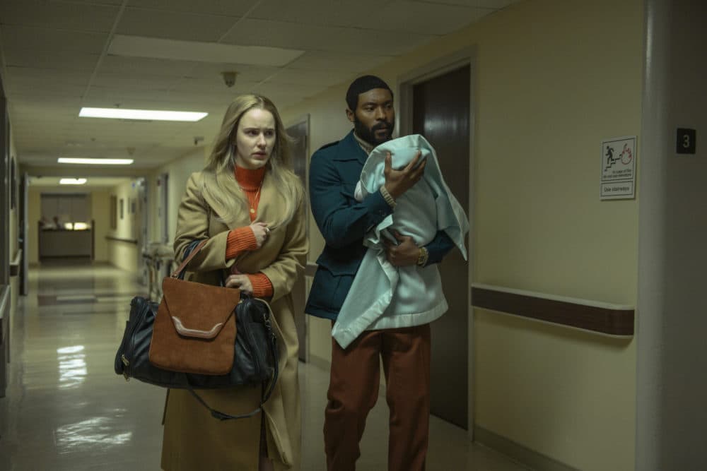 Rachel Brosnahan and Arinzé Kene in "I'm Your Woman." (Courtesy Wilson Webb/Amazon Studios)