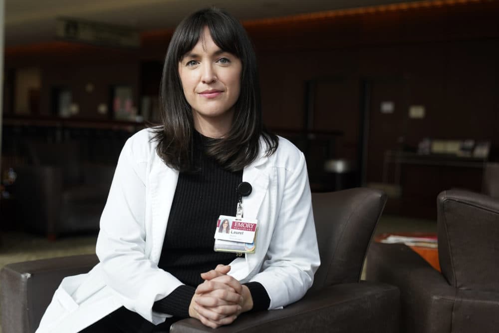 Infectious disease researcher Laurel Bristow poses at Emory Midtown Hospital in Atlanta, on Dec. 23, 2020. (John Bazemore/AP)