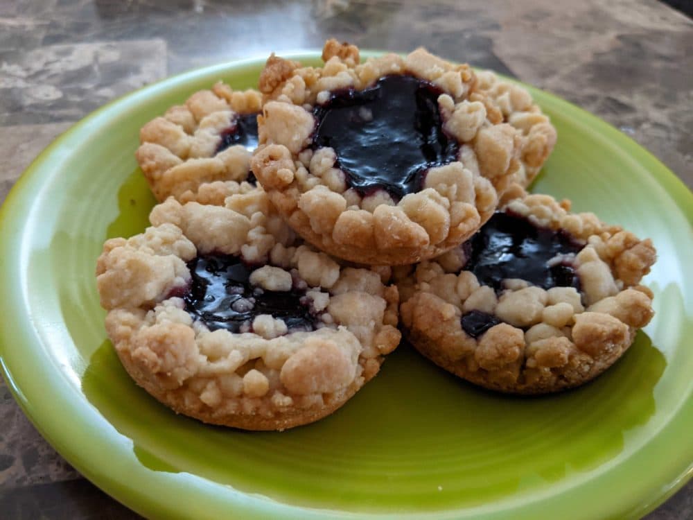 Dorie Greenspan dreamed up these Classic Jammer cookies while in Paris, baking them as soon as she woke up. (Chris Citorik/WBUR)