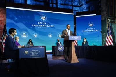 Nominee for EPA Administrator, Michael Regan, speaks at the Queen theater on December 19, 2020 in Wilmington, DE. President-elect Joe Biden announced his climate and energy team that will advance an ambitious agenda to address issues of climate change. (Photo by Joshua Roberts/Getty Images)