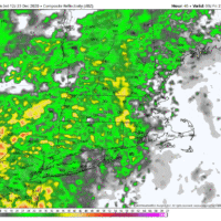 Rain will overspread the area early Christmas and continue through early to mid-afternoon. (Courtesy WeatherBell)